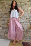 Arbi Gingham Pocket Culotte Pant Indian Pink